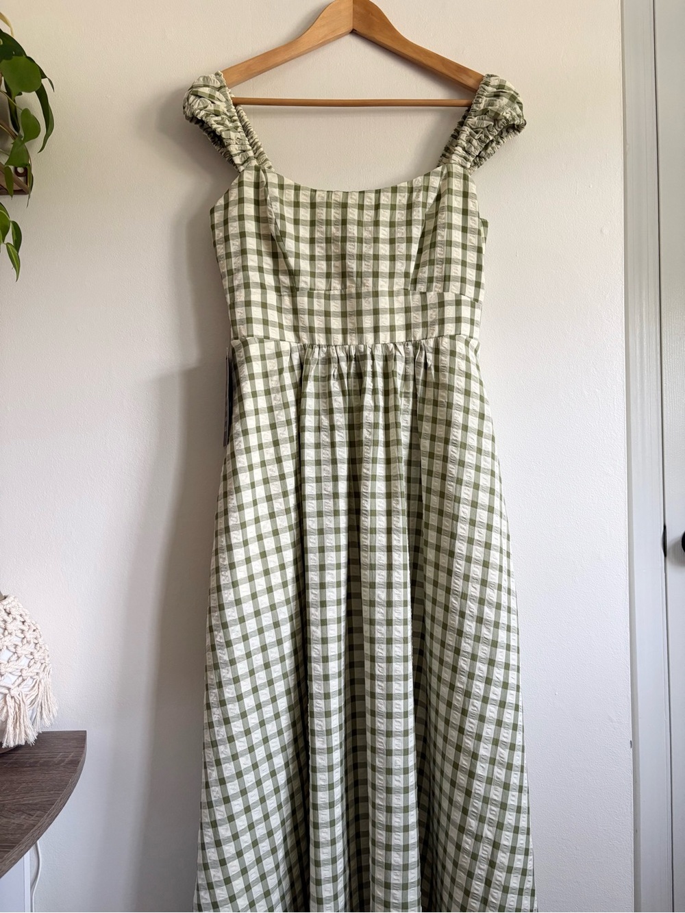 Tuckernuck Sage Gingham Seersucker Amy Dress NEW - Picture 3 of 7